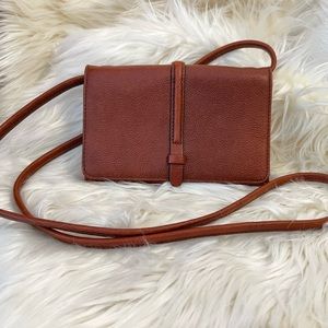 Fossil Brown Leather Clutch